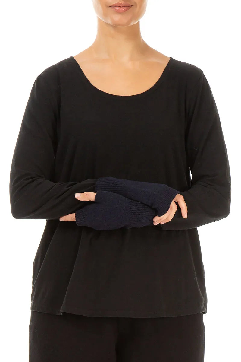 Navy Soft Wool Arm Warmers 3