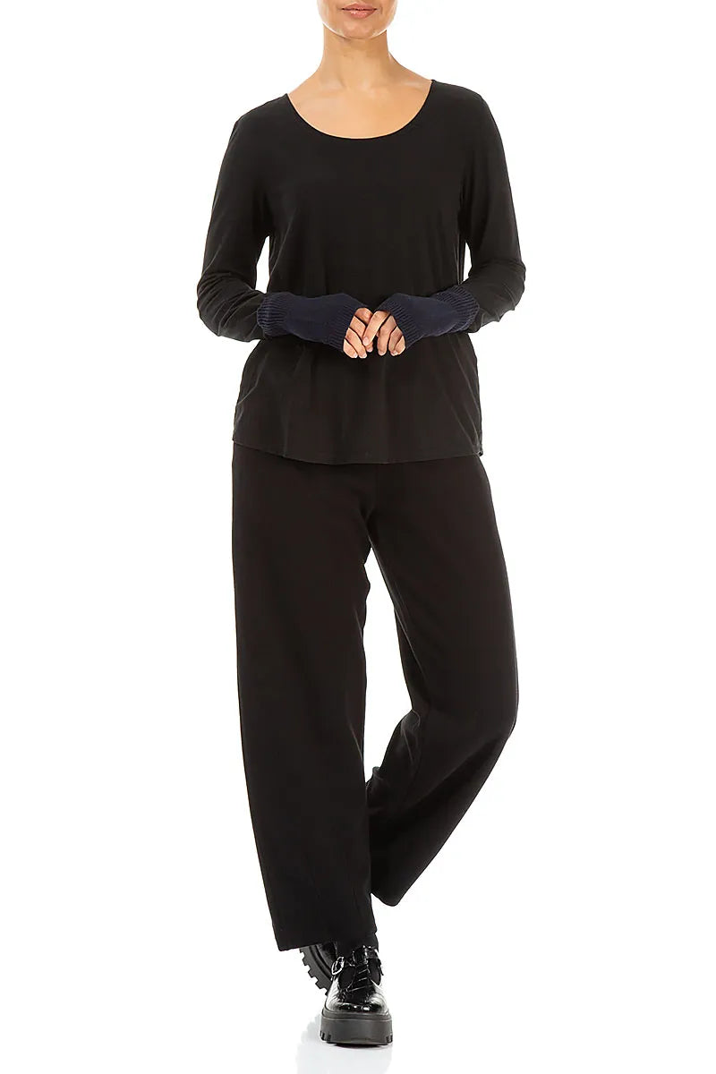 Navy Soft Wool Arm Warmers 2