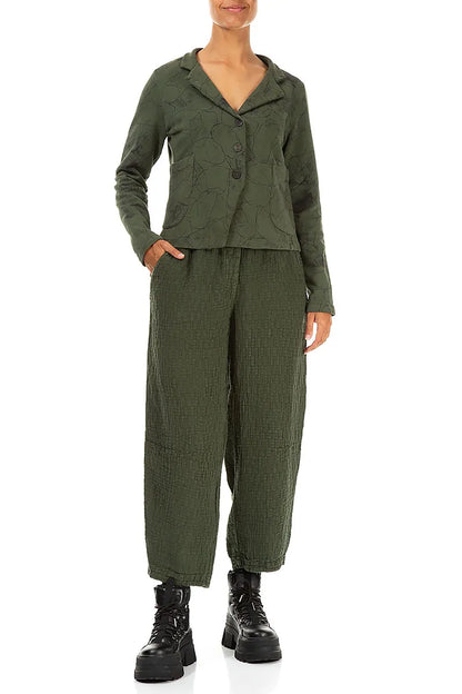 Notched Collar Forest Mist Cotton Jacket 4