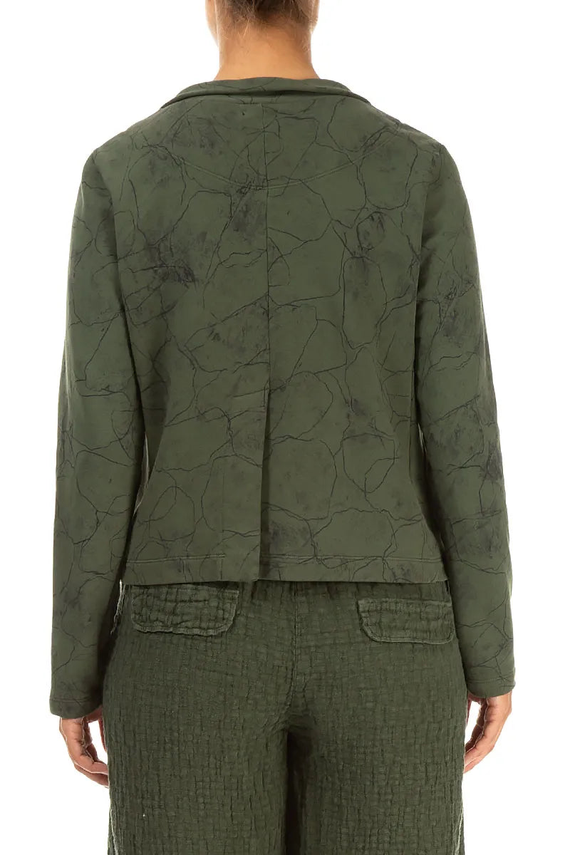 Notched Collar Forest Mist Cotton Jacket 2