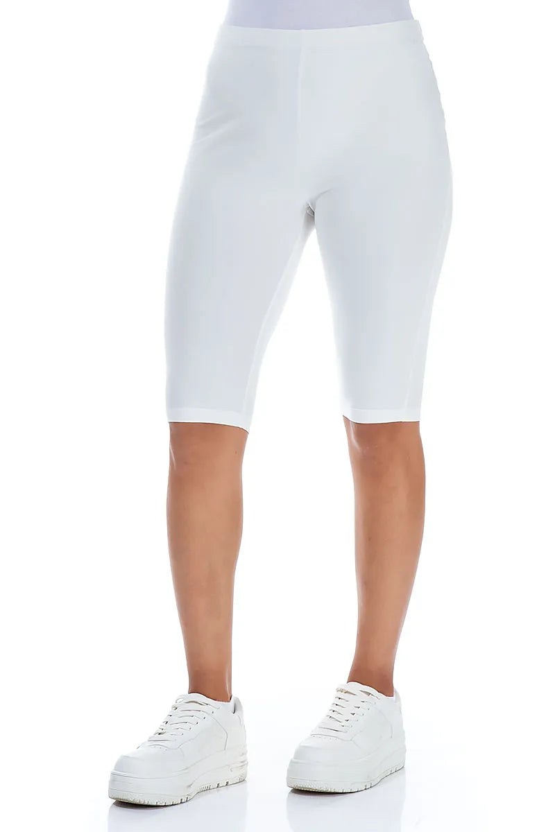 Shorts aus gebrochenem Weiß mit Stretch-Baumwolle