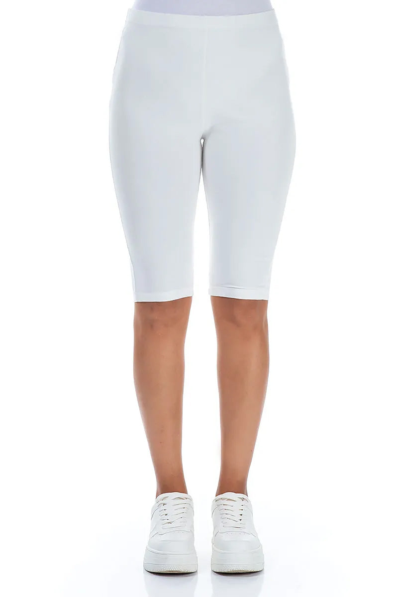 Shorts aus gebrochenem Weiß mit Stretch-Baumwolle
