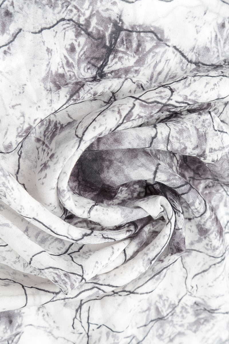 Off White Marble Silk Cotton Scarf 4