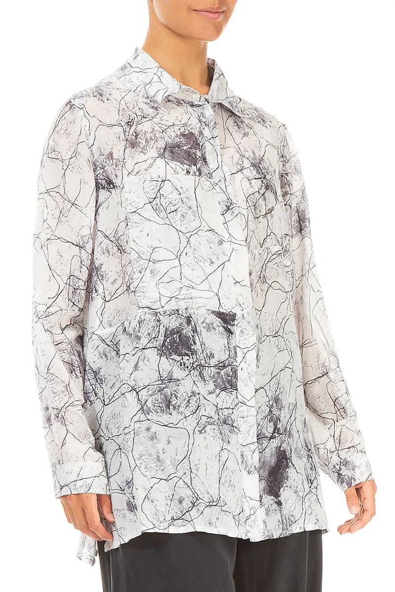 Off White Marble Silk Cotton Shirt 3