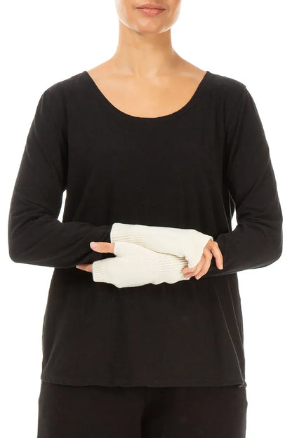 Off White Soft Wool Arm Warmers 1