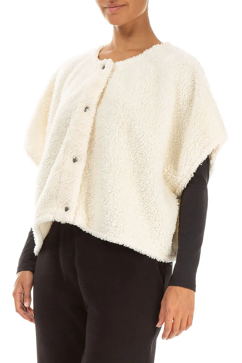 Off White Teddy Cotton Gilet 3
