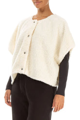 Off White Teddy Cotton Gilet 3