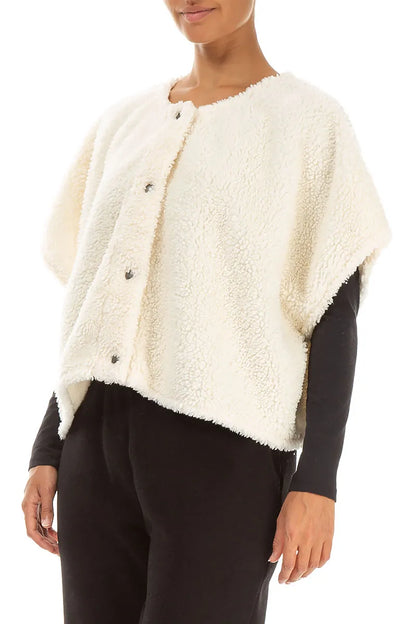 Off White Teddy Cotton Gilet 3