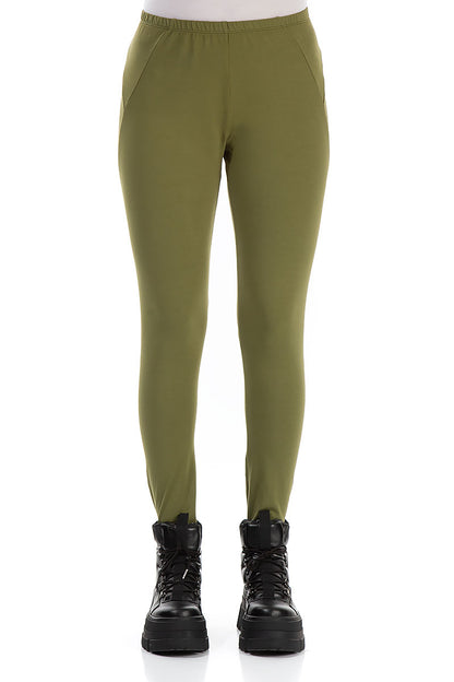 Olive Cotton Leggings