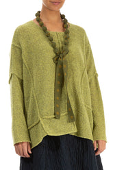 Olive Dotty Silk Bead Necklace 3