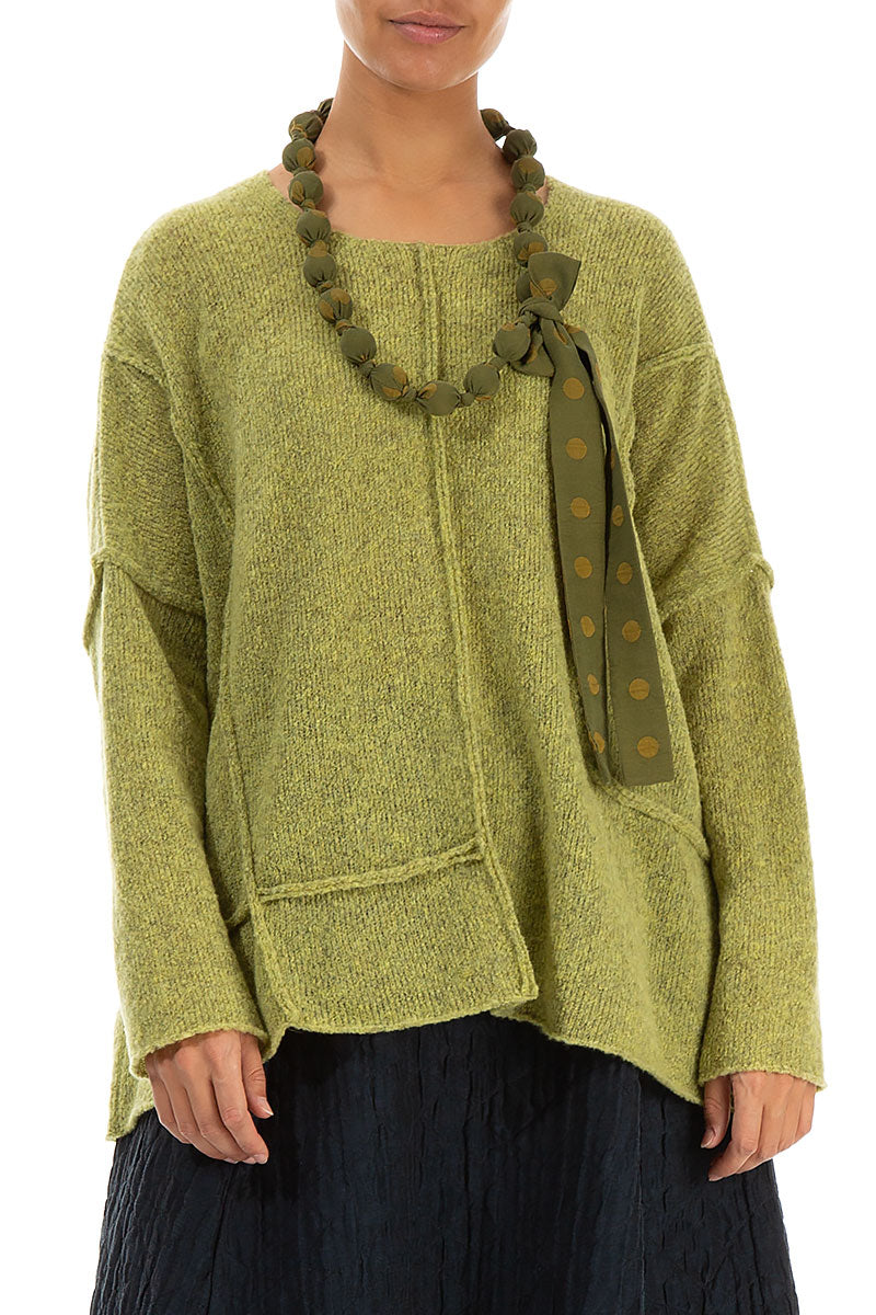 Olive Dotty Silk Bead Necklace 1