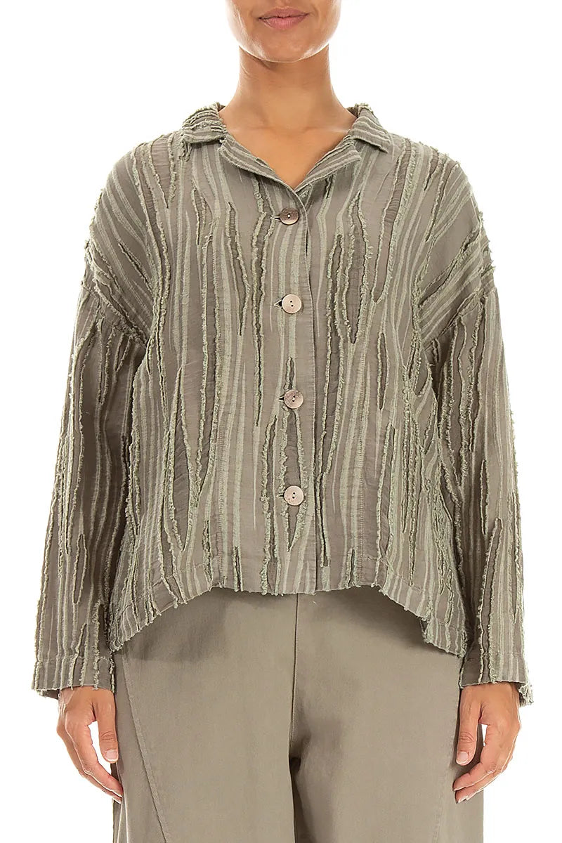 Olive Fray Weave Jacket 1