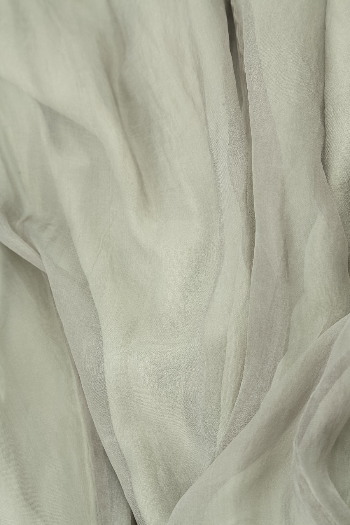 Olive Grey Crumpled Silk Chiffon Dress