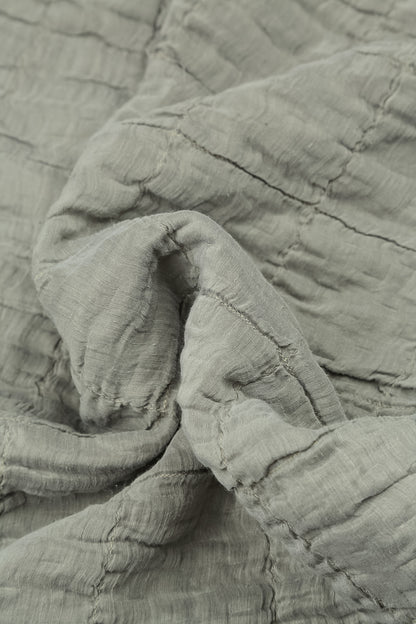 Olive Grey Pleated Silk Linen Trousers