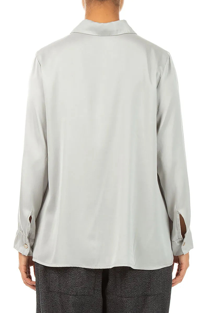 Olive Grey Silk Shirt