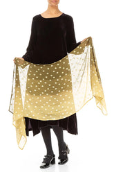 Olive Light Dotty Ombré Silk Scarf 4