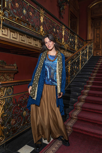 Olive Light Dotty Ombré Silk Scarf 6