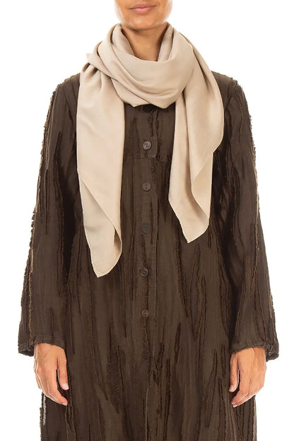 Foulard olive en Soie et Bambou