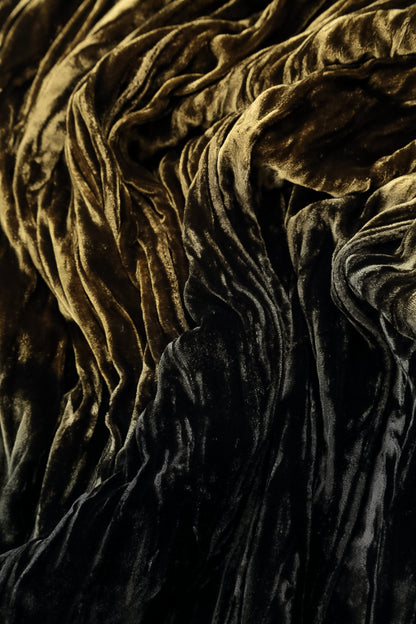 Olive Silk Velvet Ombré Dress 5