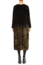 Olive Silk Velvet Ombré Dress 2
