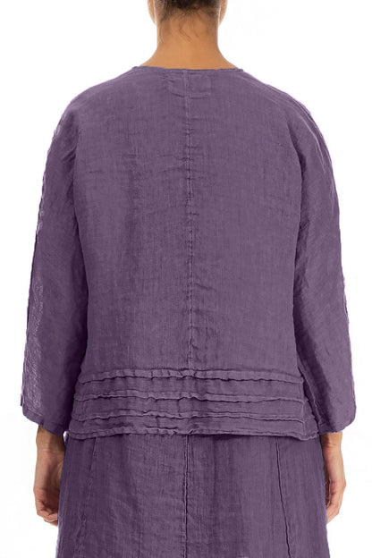 Open Amethyst Gauze Linen Jacket