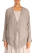 Open Beige Textured Silk Jacket 1