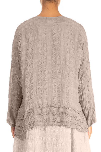 Open Beige Textured Silk Jacket 2