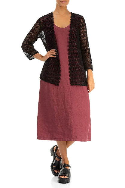 Open Black Broderie Cotton Jacket 4