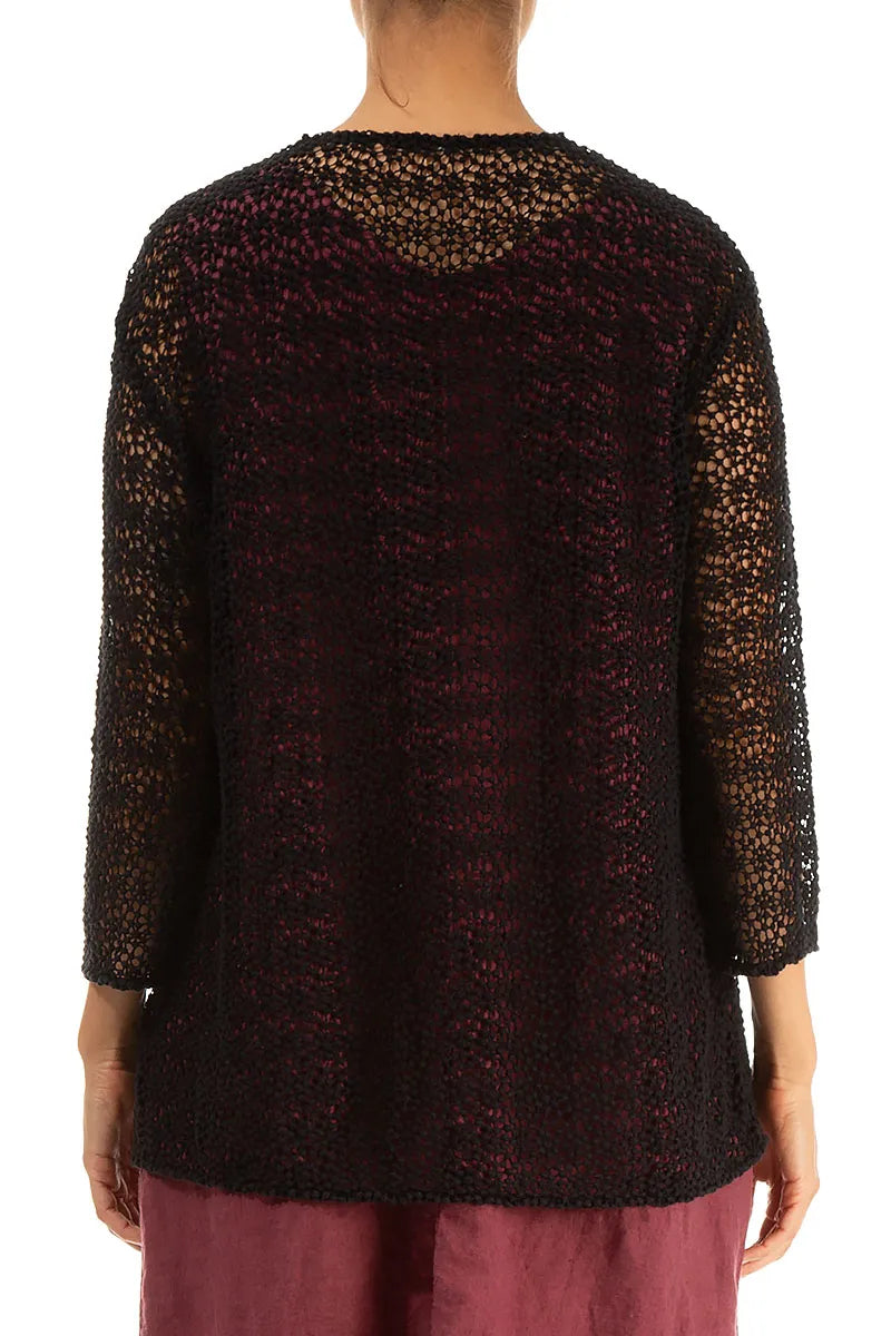 Open Black Broderie Cotton Jacket 2