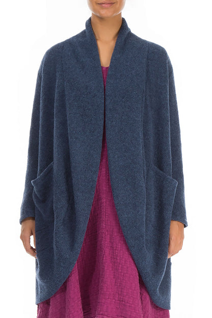 Open Blue Wool Cardigan