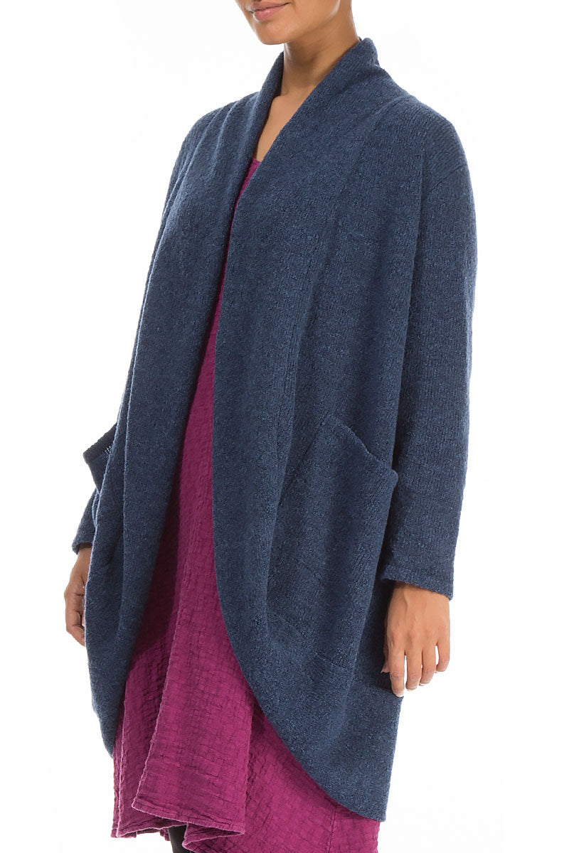 Open Blue Wool Cardigan