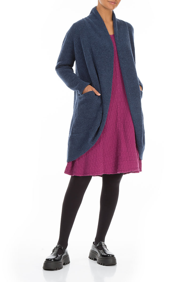 Open Blue Wool Cardigan