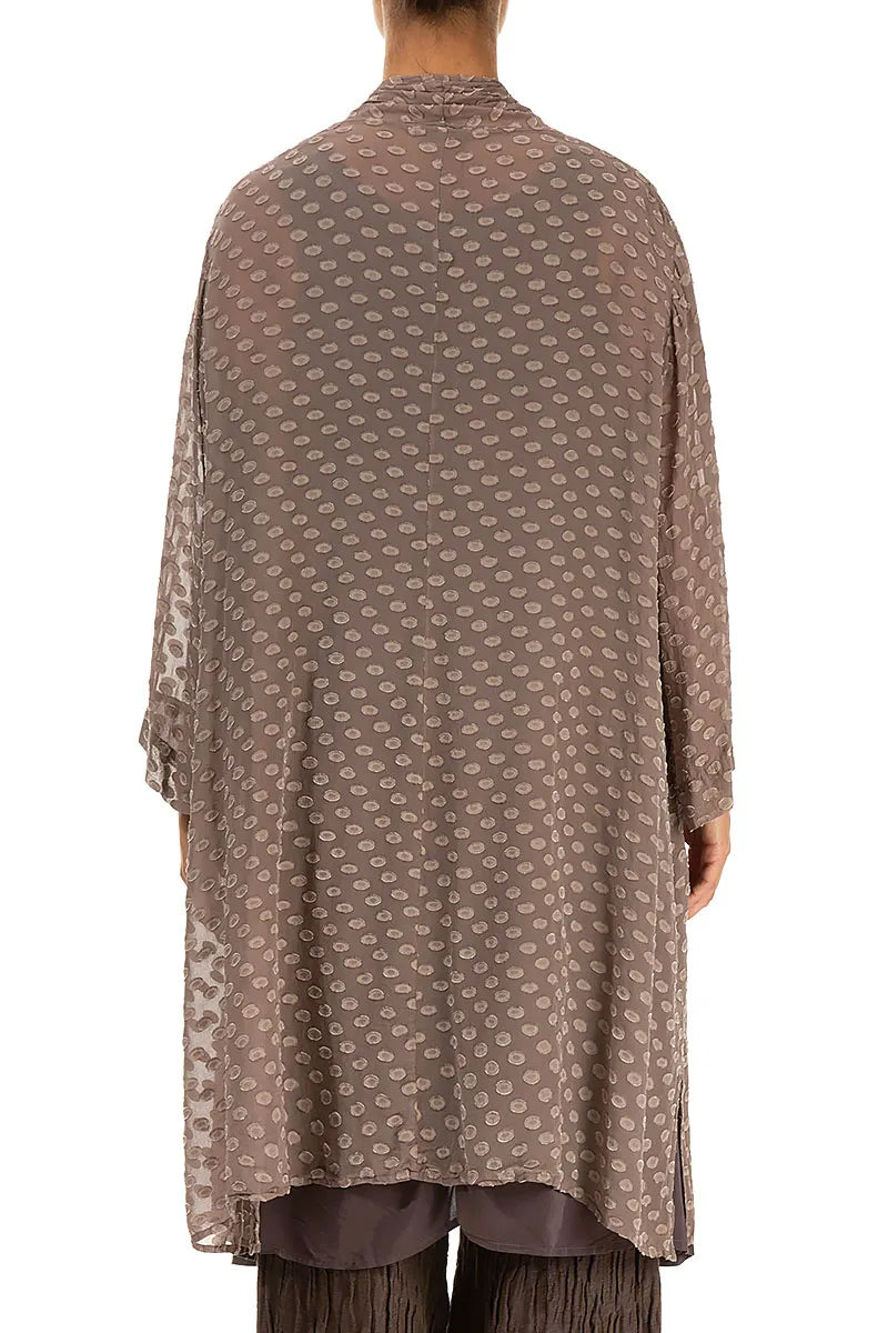 Open Bubbly Pattern Silver Pink Silk Jacket 2