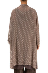 Open Bubbly Pattern Silver Pink Silk Jacket 2