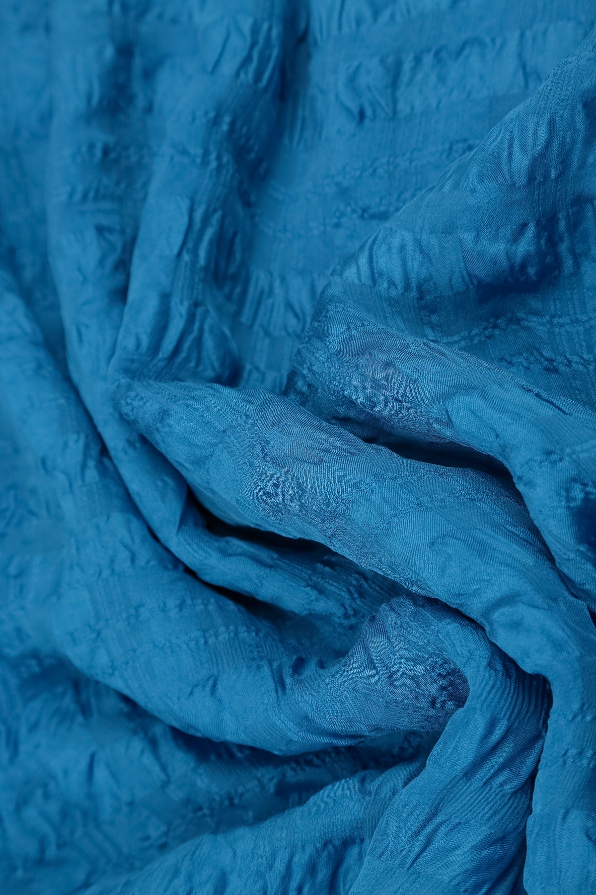 Open Cobalt Blue Textured Silk Jacket