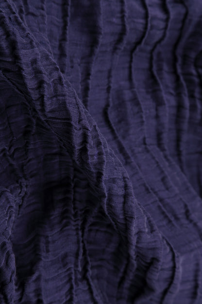 Open Crinkled Royal Purple Silk Linen Jacket 4