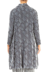 Open Devoré Brush Silver Silk Velvet Jacket 2