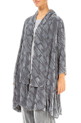 Open Devoré Brush Silver Silk Velvet Jacket 3