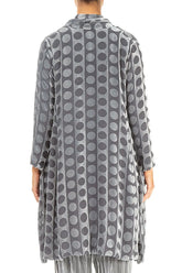 Open Devoré Bubble Lines Silver Silk Velvet Jacket 2