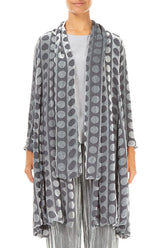 Open Devoré Bubble Lines Silver Silk Velvet Jacket 1