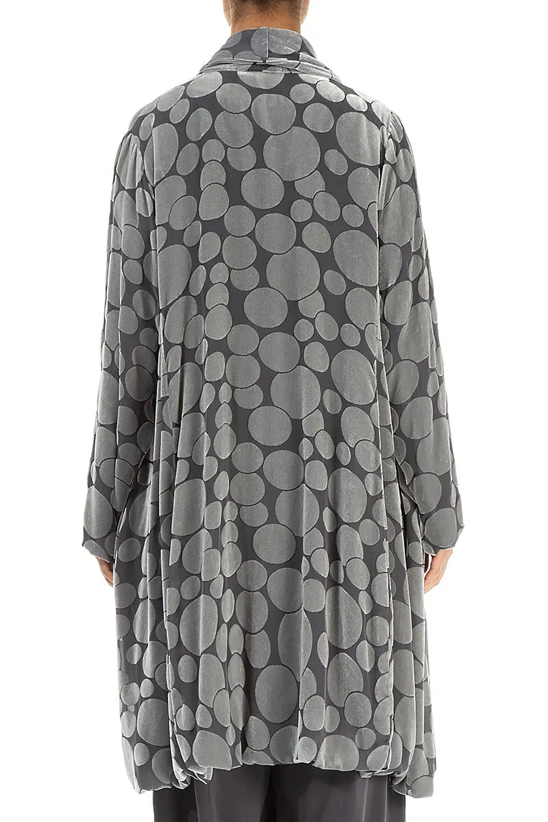 Open Devoré Bubbles Silver Silk Velvet Jacket 2