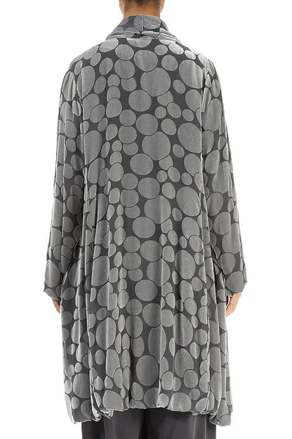 Open Devoré Bubbles Silver Silk Velvet Jacket 2