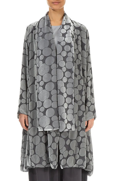 Open Devoré Bubbles Silver Silk Velvet Jacket 1