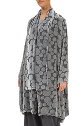 Open Devoré Bubbles Silver Silk Velvet Jacket 3