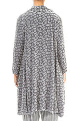 Open Devoré Petals Silver Silk Velvet Jacket 2