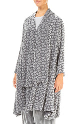 Open Devoré Petals Silver Silk Velvet Jacket 3