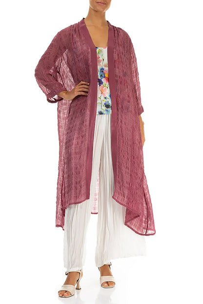 Open Front Antique Ruby Light Silk Jacket 6