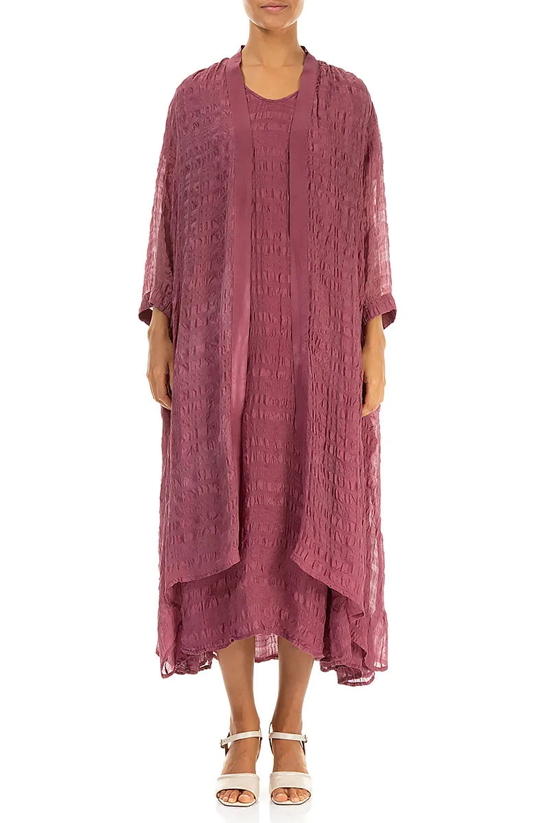 Open Front Antique Ruby Light Silk Jacket 2