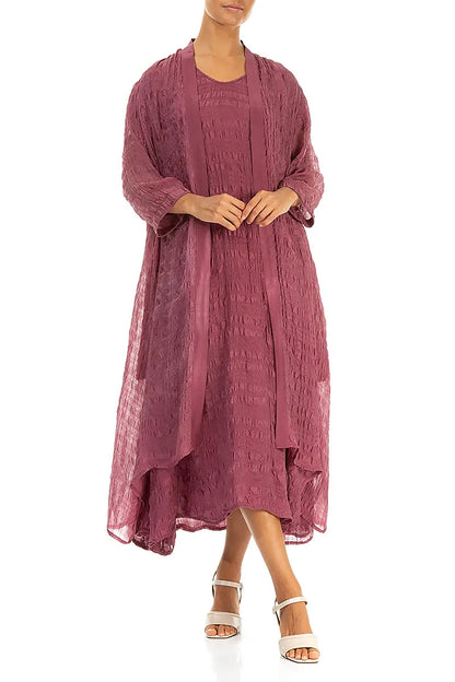 Open Front Antique Ruby Light Silk Jacket 5