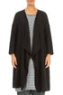 Open Front Black Linen Jacket 1